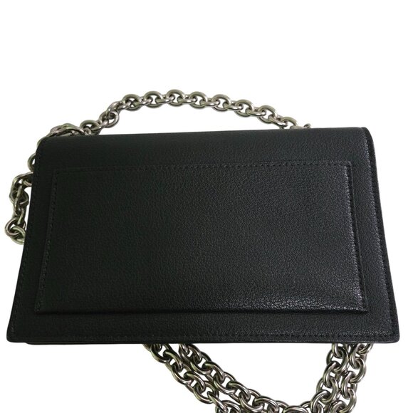 Calvin Klein Minimal Monogram Chain Strap Wallet Black Silver Chain Designer - Picture 2 of 5